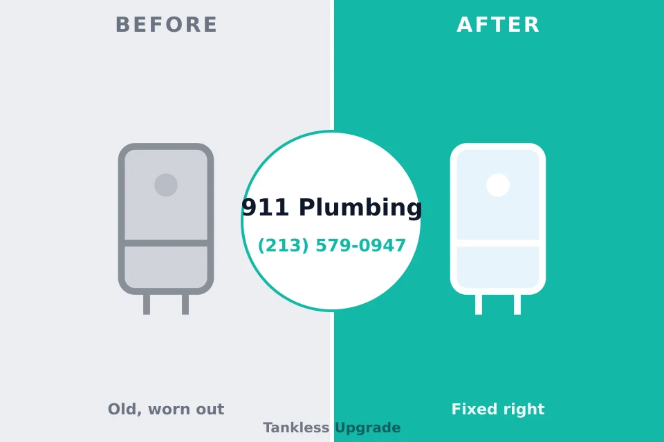 Before and after: plumbing company Cache, OK